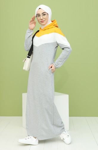 Gray Hijab Dress 5546-02