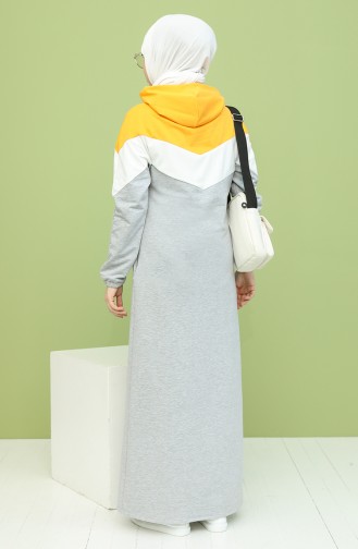 Gray Hijab Dress 5546-02