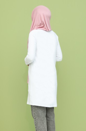 Baskılı Tunik 6030-03 Beyaz