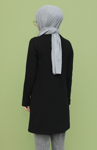 Baskılı Tunik 6033-01 Siyah