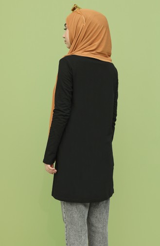Baskılı Tunik 6034-01 Siyah