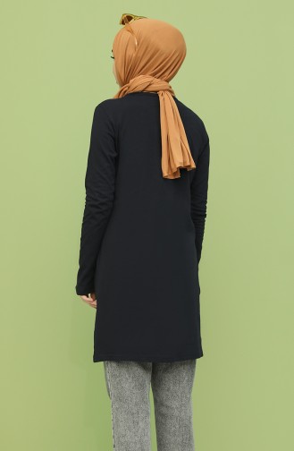 Baskılı Tunik 6034-02 Lacivert