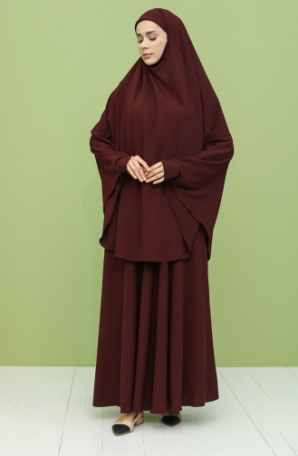 Claret Red Burqa 0001-03