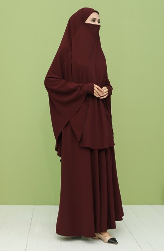Claret Red Burqa 0001-03