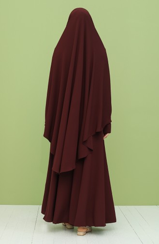 Claret Red Burqa 0001-03