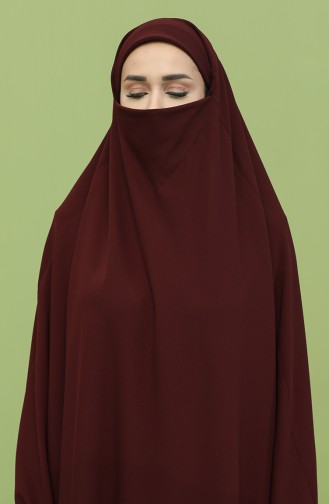 Claret Red Burqa 0001-03