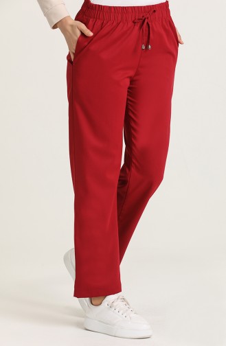 Elasticized Tencel Trousers 0185-07 Burgundy 0185-07