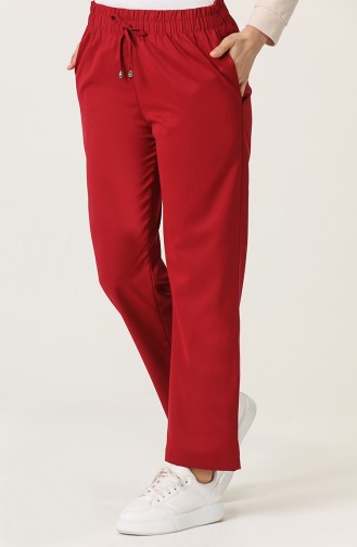 Elasticized Tencel Trousers 0185-07 Burgundy 0185-07