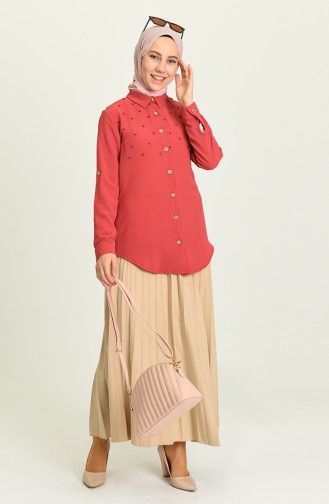 Dusty Rose Overhemdblouse 1242-01