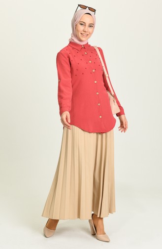 Dusty Rose Overhemdblouse 1242-01