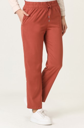 Pantalon Couleur brique 0185-02