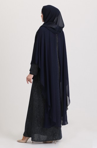 Dunkelblau Hijab-Abendkleider 4266-01