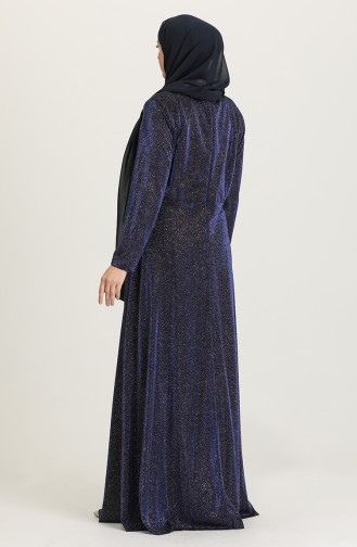 Saks-Blau Hijab-Abendkleider 4272-01