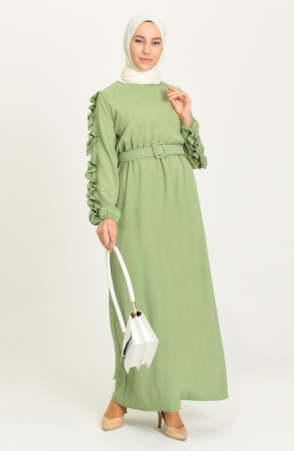 Green Almond Hijab Dress 0617-01