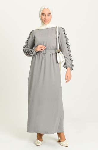 Gray Hijab Dress 0617-03