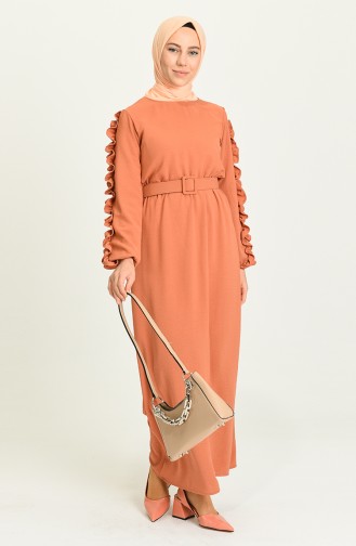 فستان لون برتقالي 0617-04
