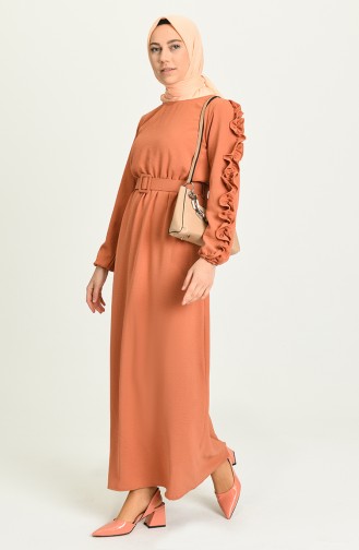 فستان لون برتقالي 0617-04