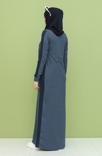 Light Navy Blue Hijab Dress 3262-09