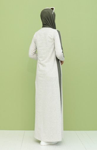 Khaki Hijab Kleider 3262-10