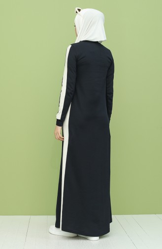 Dunkelblau Hijab Kleider 3262-11