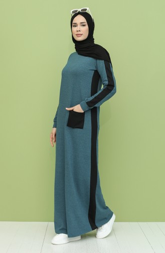 Schwarz Hijab Kleider 3262-12