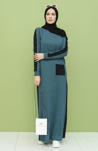 Schwarz Hijab Kleider 3262-12