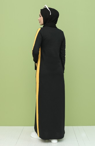 Garnili Cepli Elbise 3262-14 Siyah Sarı