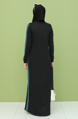 Schwarz Hijab Kleider 3262-15
