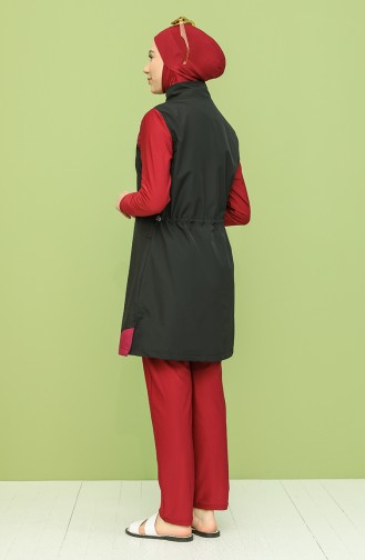 Schwarz Hijab Badeanzug 7117-03