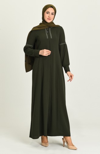 Khaki Abaya 7008-02