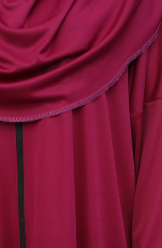 Fermuarlı Tek Parça Pratik Büyük Beden Namaz Elbisesi 0950B-03 Fuşya