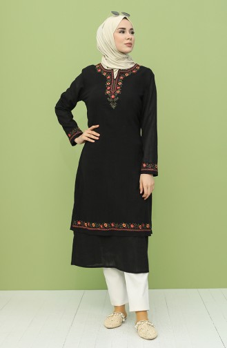 Black Hijab Dress 22209-07