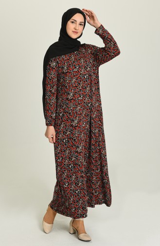 Rot Hijab Kleider 2311-01
