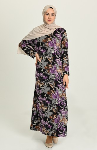 Lila Hijab Kleider 2311C-01