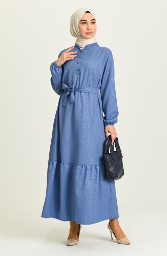 Indigo Hijab Dress 5366-04