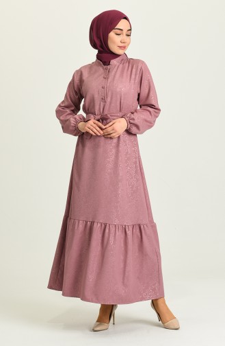فستان زهري باهت 5366-05
