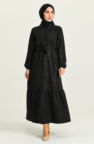 Black Hijab Dress 5366-06