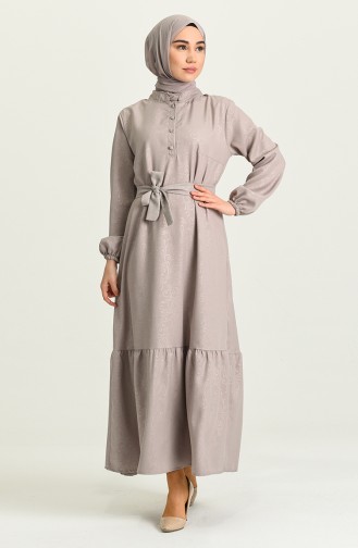 Gray Hijab Dress 5366-07