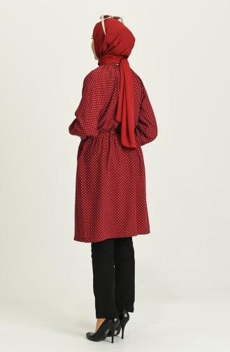 Beli Büzgülü Tunik 5367-02 Bordo