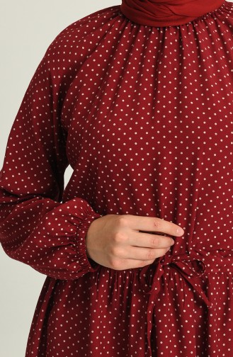 Beli Büzgülü Tunik 5367-02 Bordo