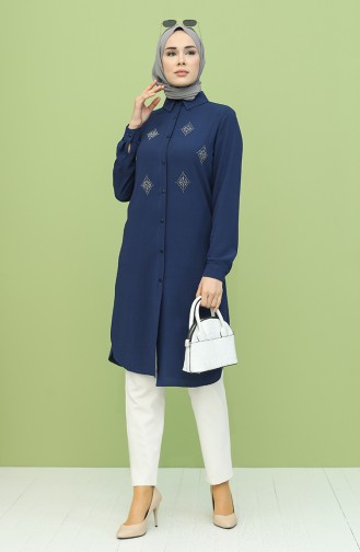 Taşlı Tunik 0209-01 Lacivert