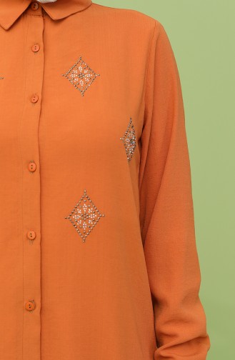 Taşlı Tunik 0209-02 Kiremit