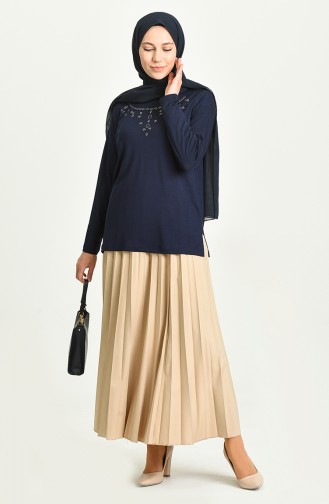 Dark Navy Blue Blouse 0345-11