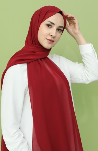 Long Chiffon Shawl 50025-68 Claret Red 50025-68