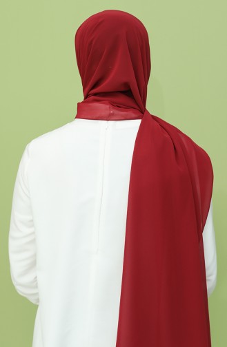 Uzun Şifon Şal 50025-68 Bordo