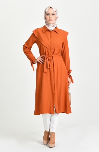 Brick Red Hijab Dress 2034-02