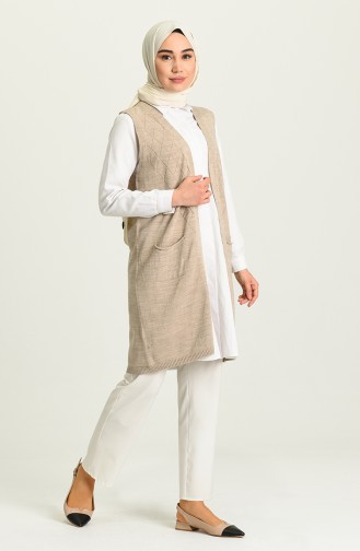 Cream Gilet 4295-10