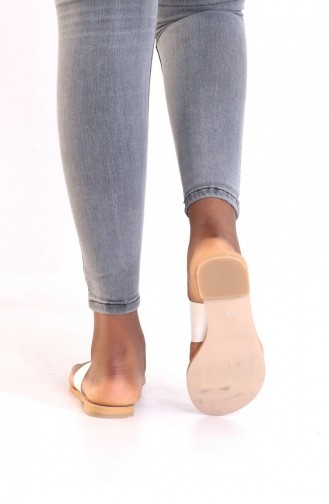White Summer slippers 00608.BEYAZ