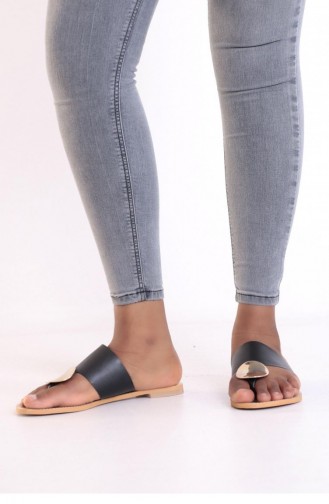 Black Summer slippers 00608.SIYAH