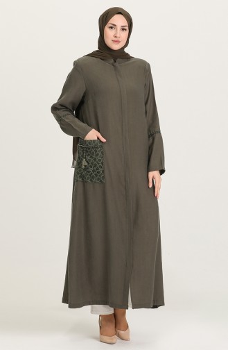 Khaki Abaya 0446-02